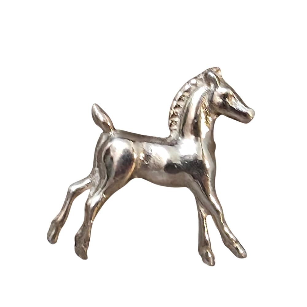 Horse Sterling Silver Brooch 8 grams 1.5" Height 1.75" Wide Nice Condition